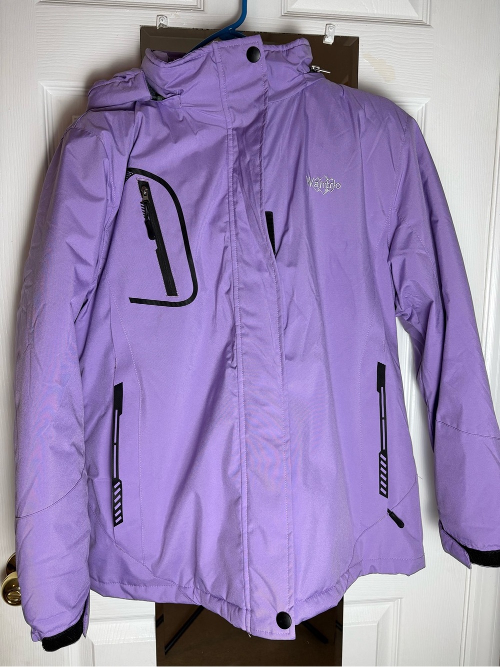Women's Wantdo Purple Waterproof Outdoor Heavy Ski Jacket- Size M